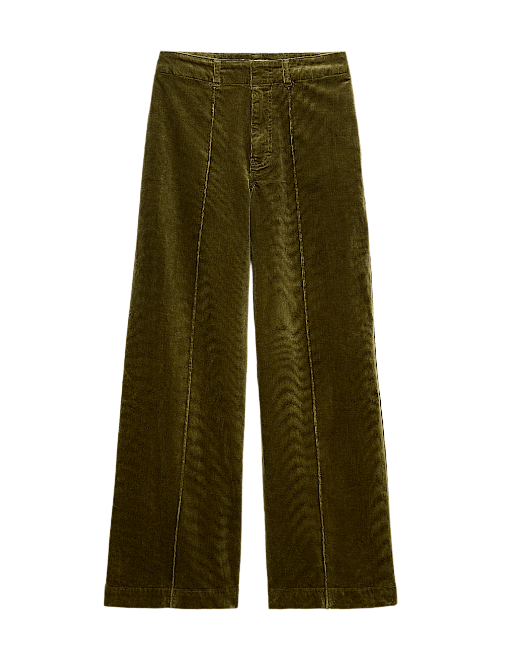 Cord Pintuck Wide Leg Trousers