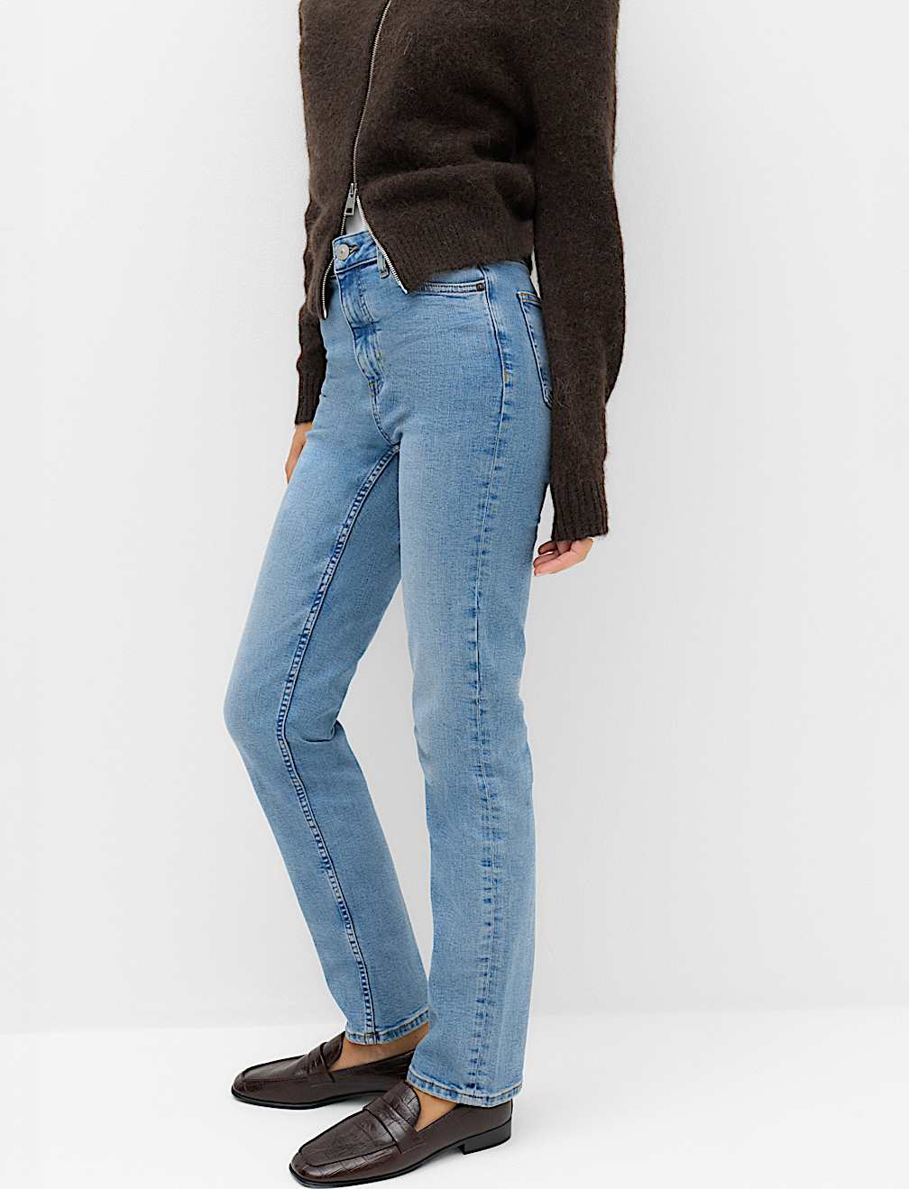 Sienna Mid Rise Straight Leg Jeans