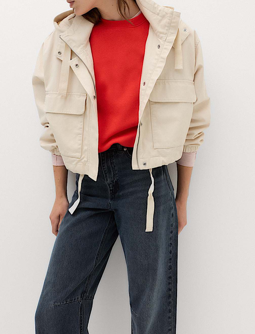 High Waisted Barrel Turn Up Jeans