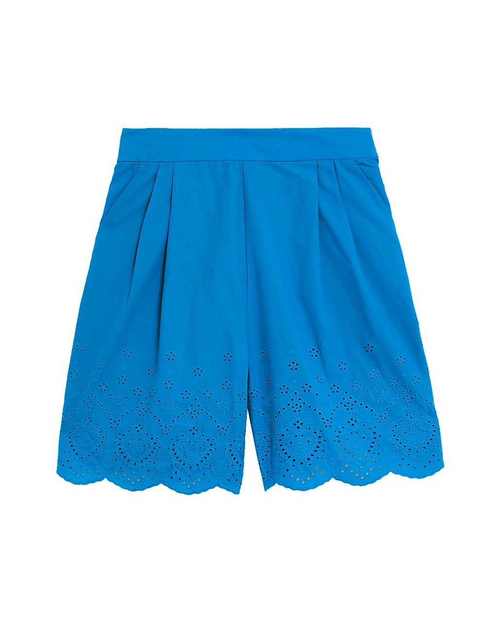 Pure Cotton Embroidered High Waisted Shorts