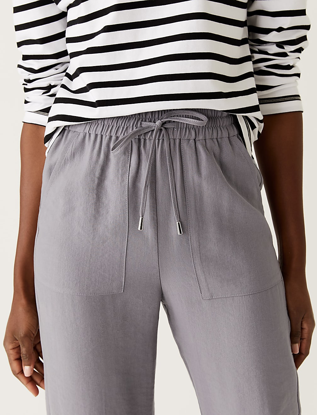 Lyocell Rich Tapered Ankle Grazer Trousers