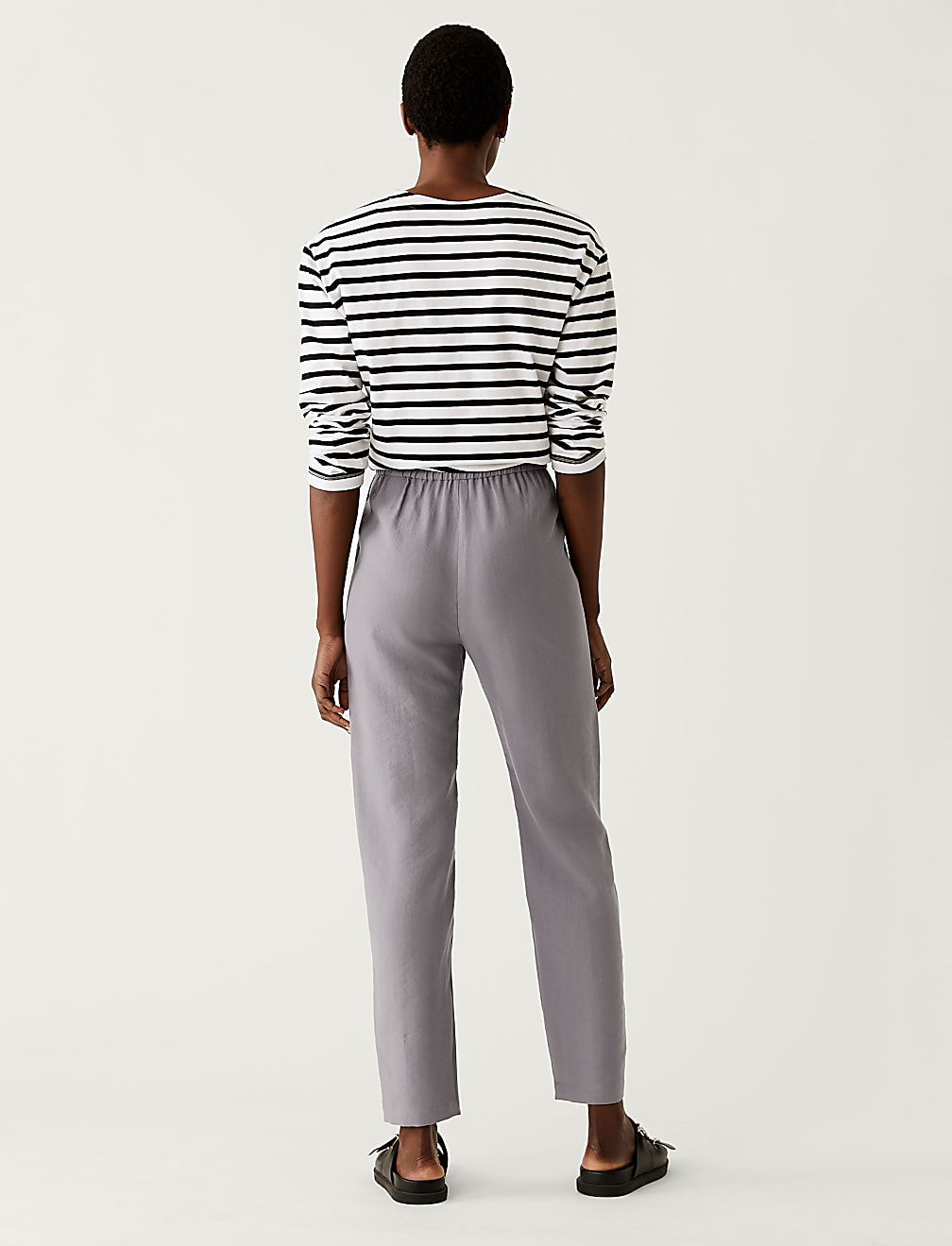 Lyocell Rich Tapered Ankle Grazer Trousers