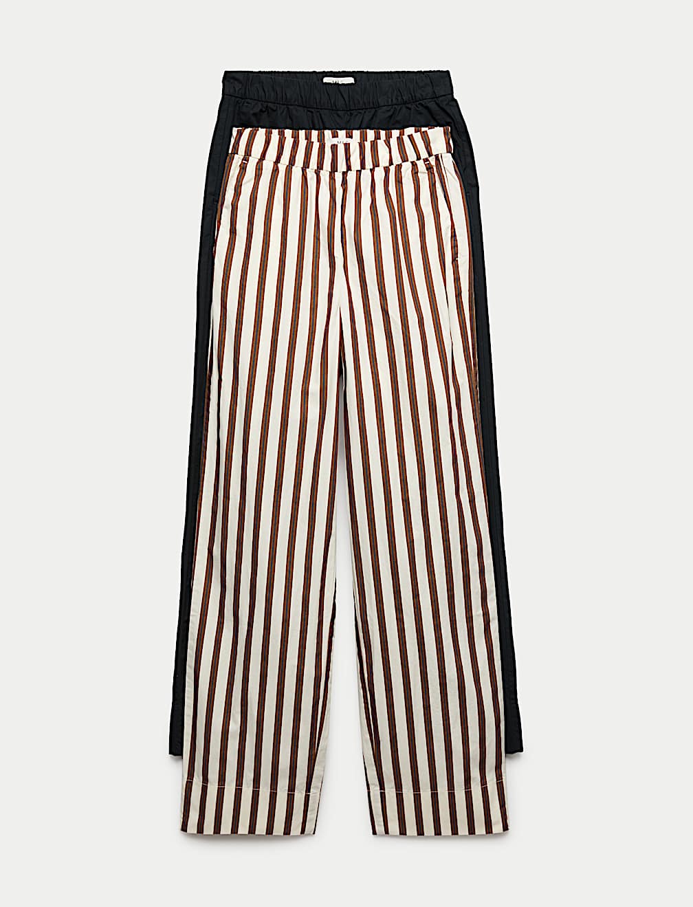 2 Pack Pure Cotton Poplin Straight Leg Trousers