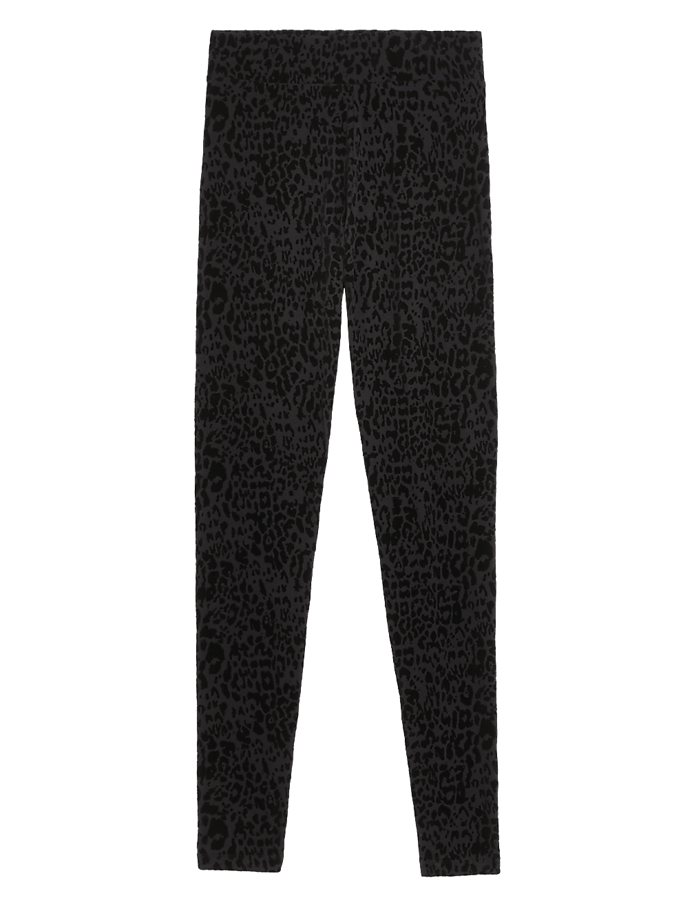Flock Leopard Print High Waisted Leggings