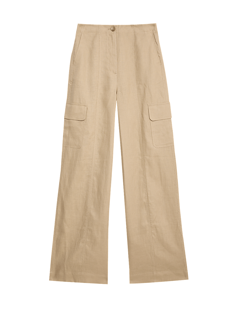 Pure Linen Cargo Trousers