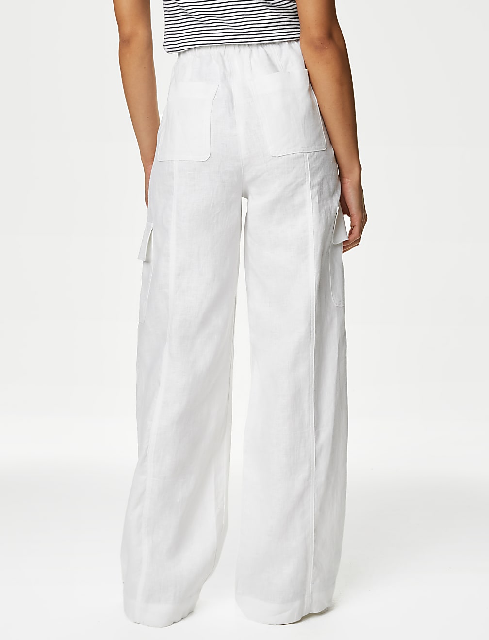 Pure Linen Cargo Trousers