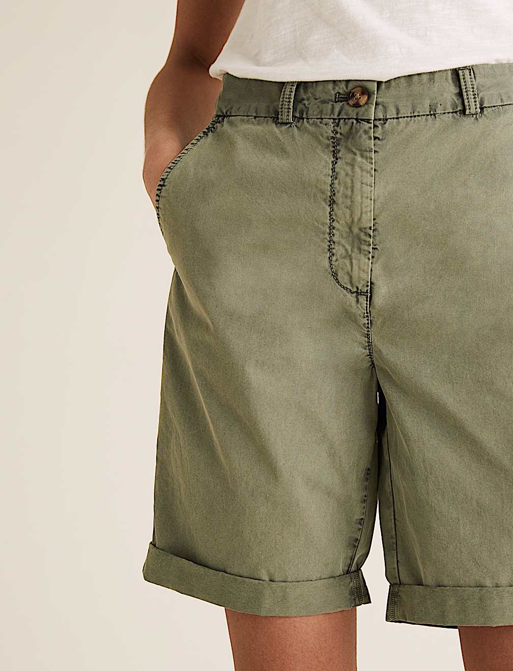 Pure Cotton Long Chino Shorts