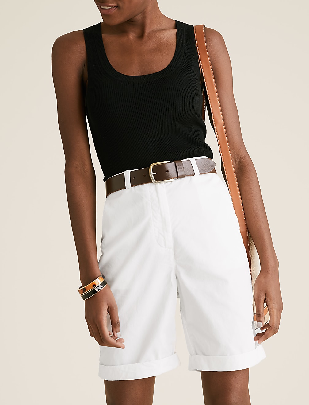 Pure Cotton Long Chino Shorts