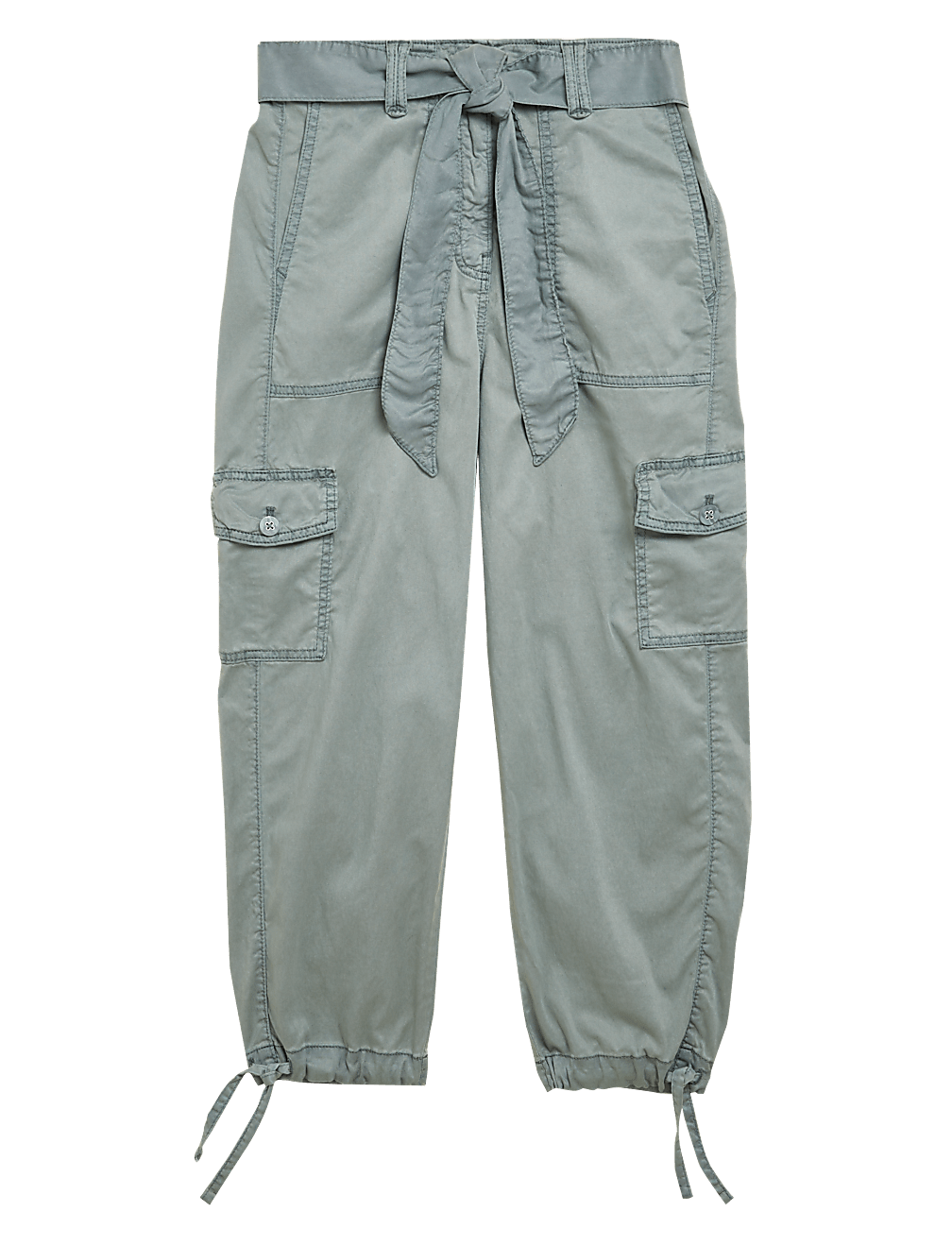 Tencel&trade; Rich Cargo Tapered Cropped Trousers