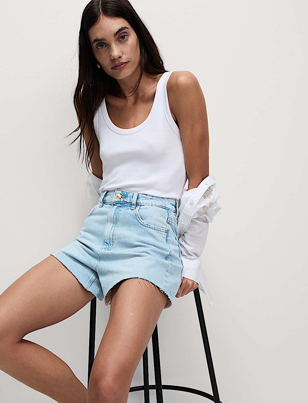 Denim Mom High Waisted Shorts