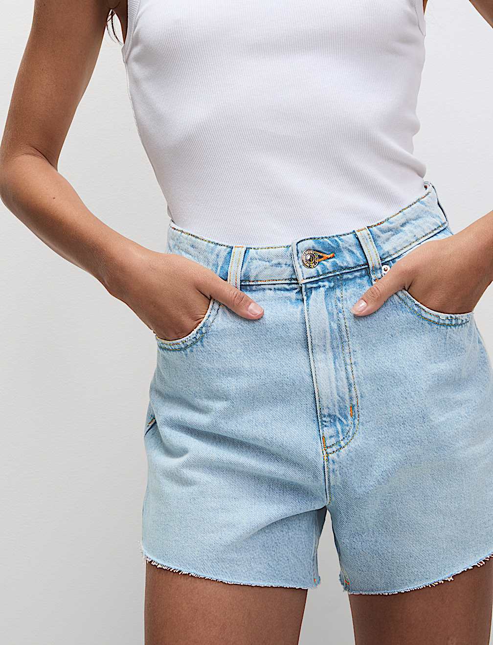 Denim Mom High Waisted Shorts