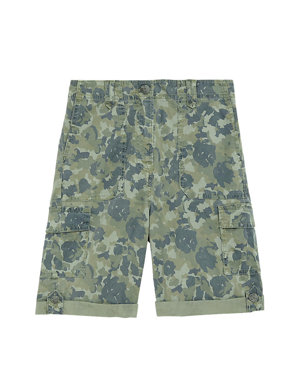 Lyocell Rich Cargo Camo Shorts