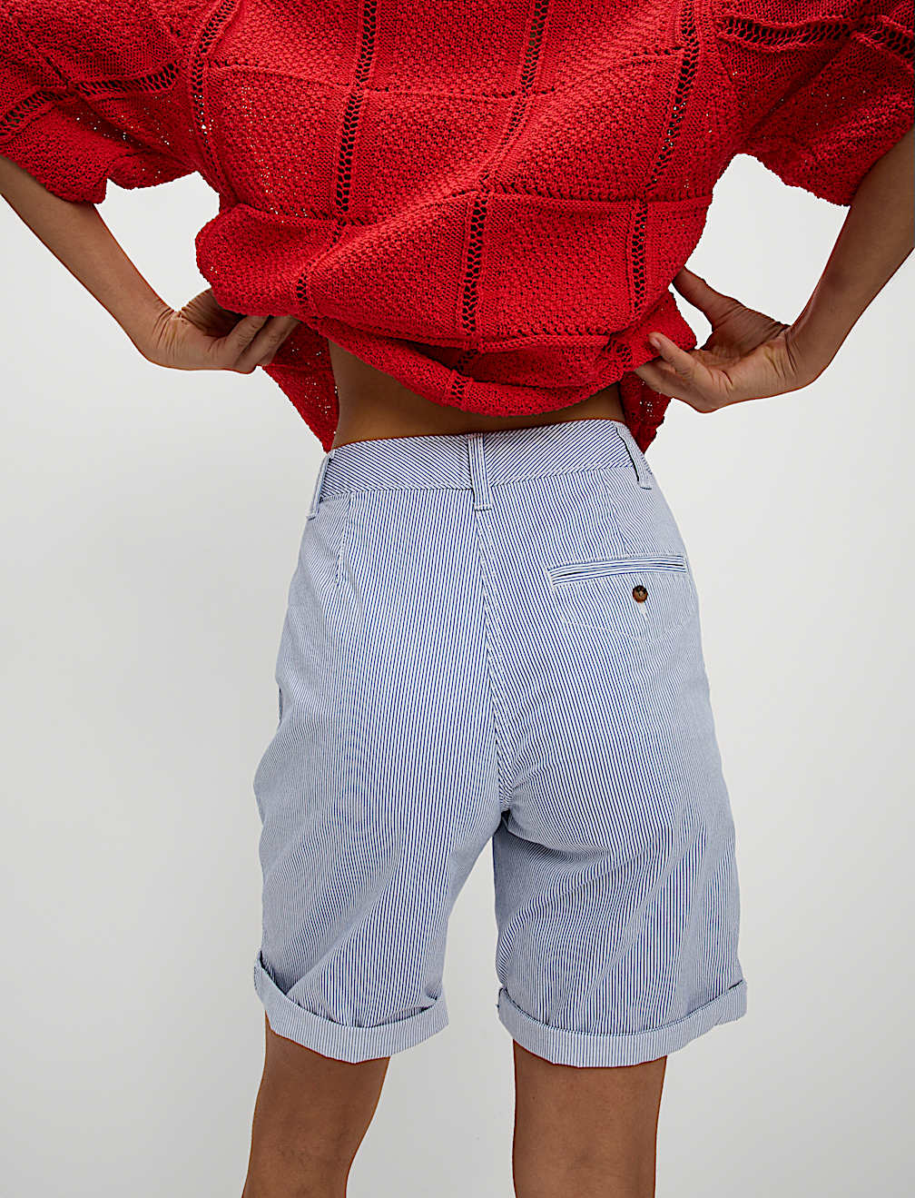 Cotton Rich Striped Chino Shorts