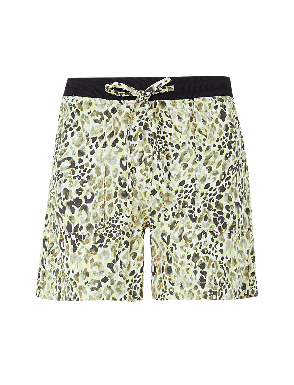 Animal Print Linen Rich Shorts