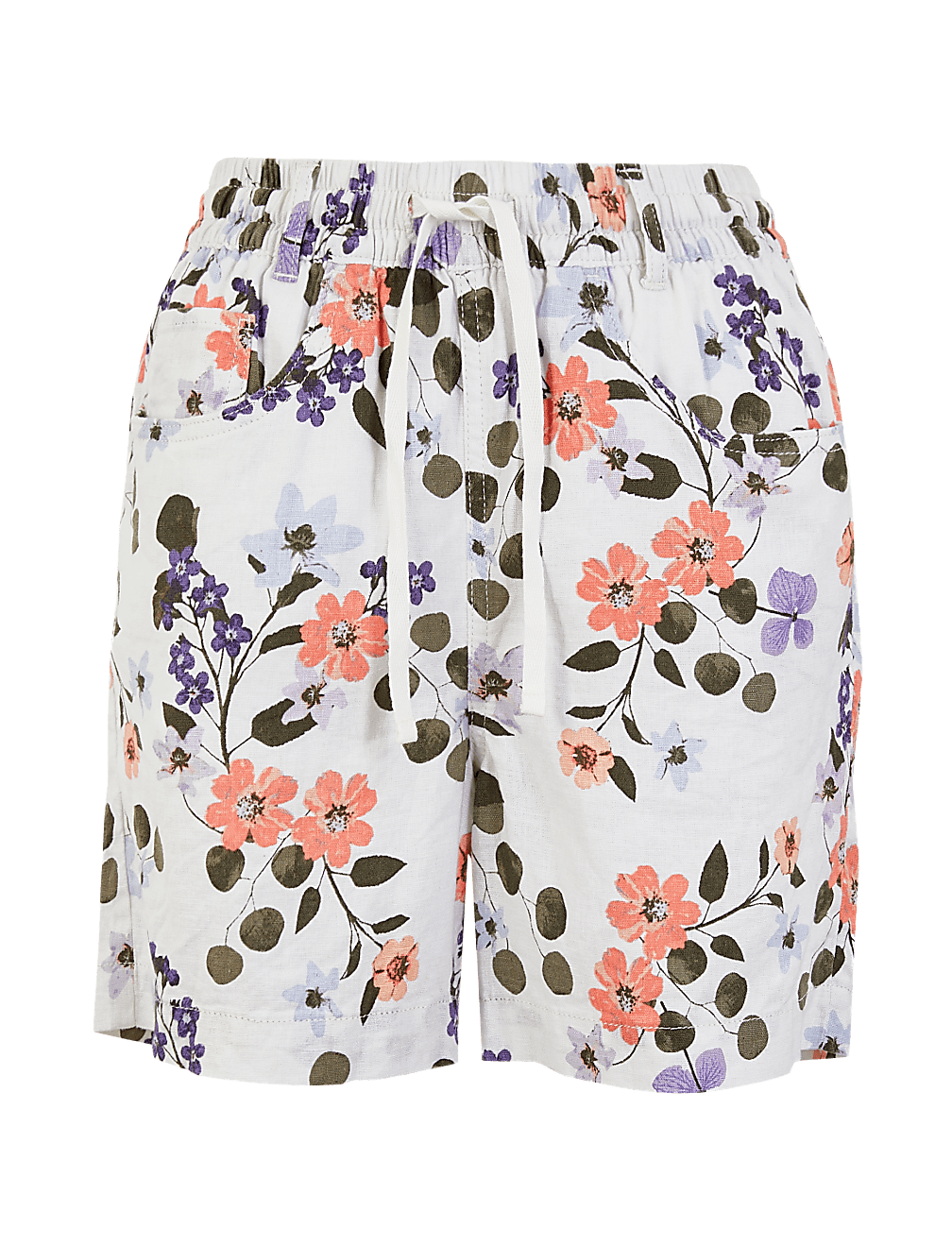 Linen Floral Shorts