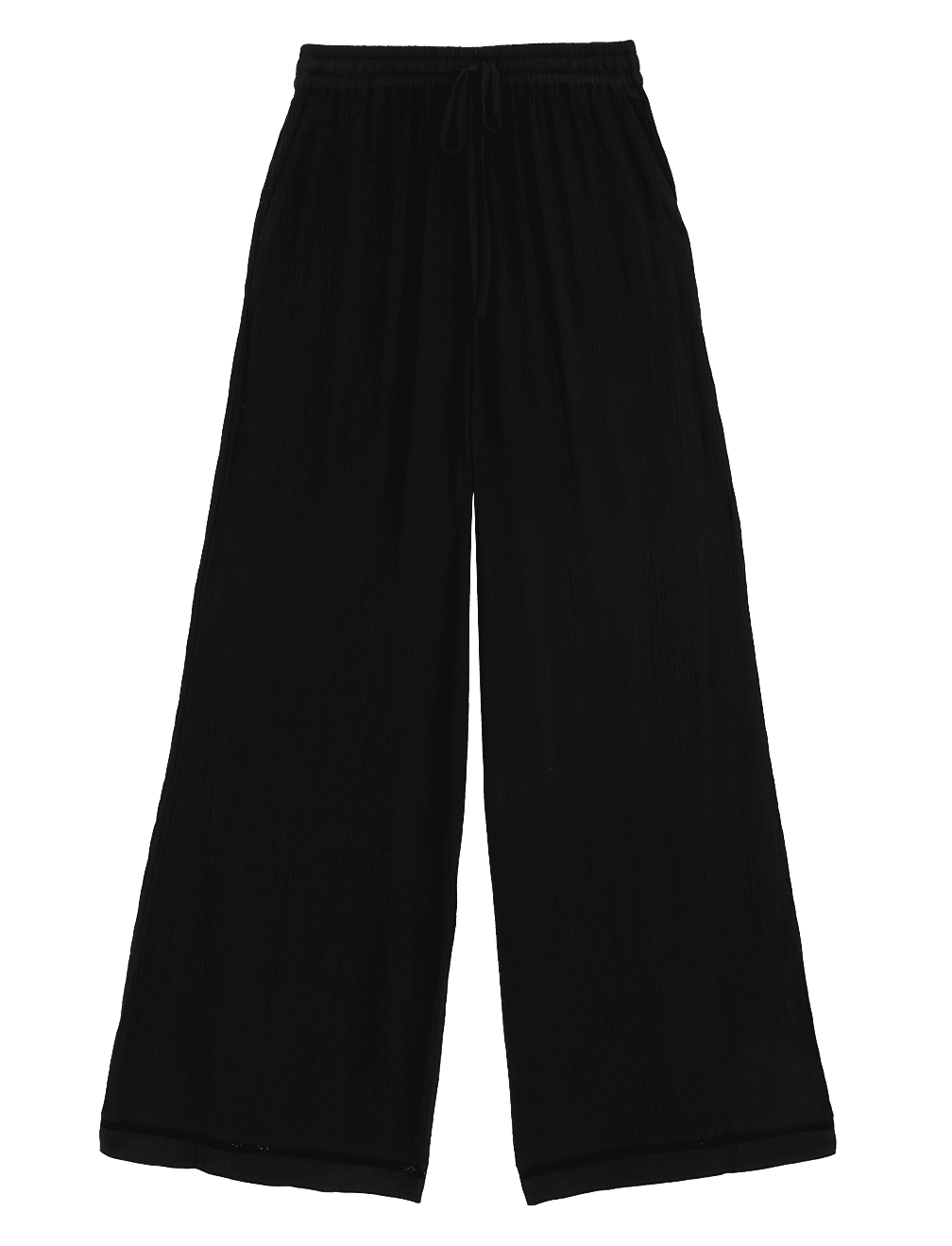 Textured Wide Leg Ankle Grazer Trousers