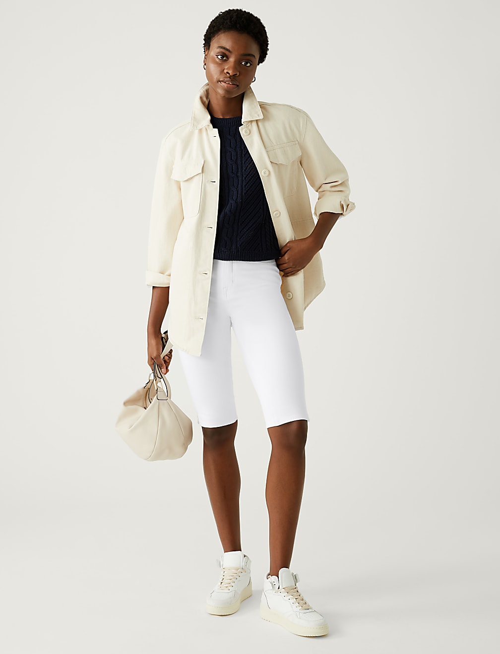 Marks and spencer knee length shorts deals