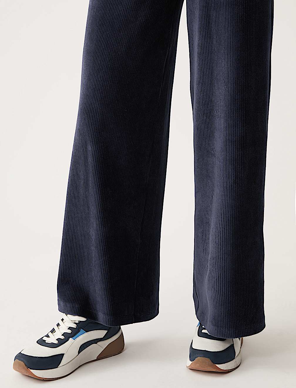 Jersey Cord Wide Leg Ankle Grazer Trousers