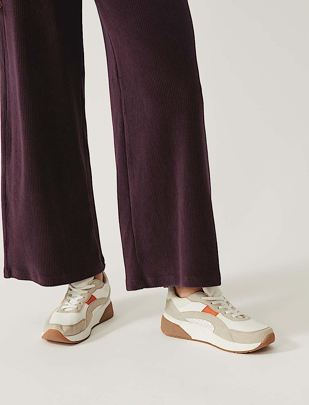 Jersey Cord Wide Leg Ankle Grazer Trousers