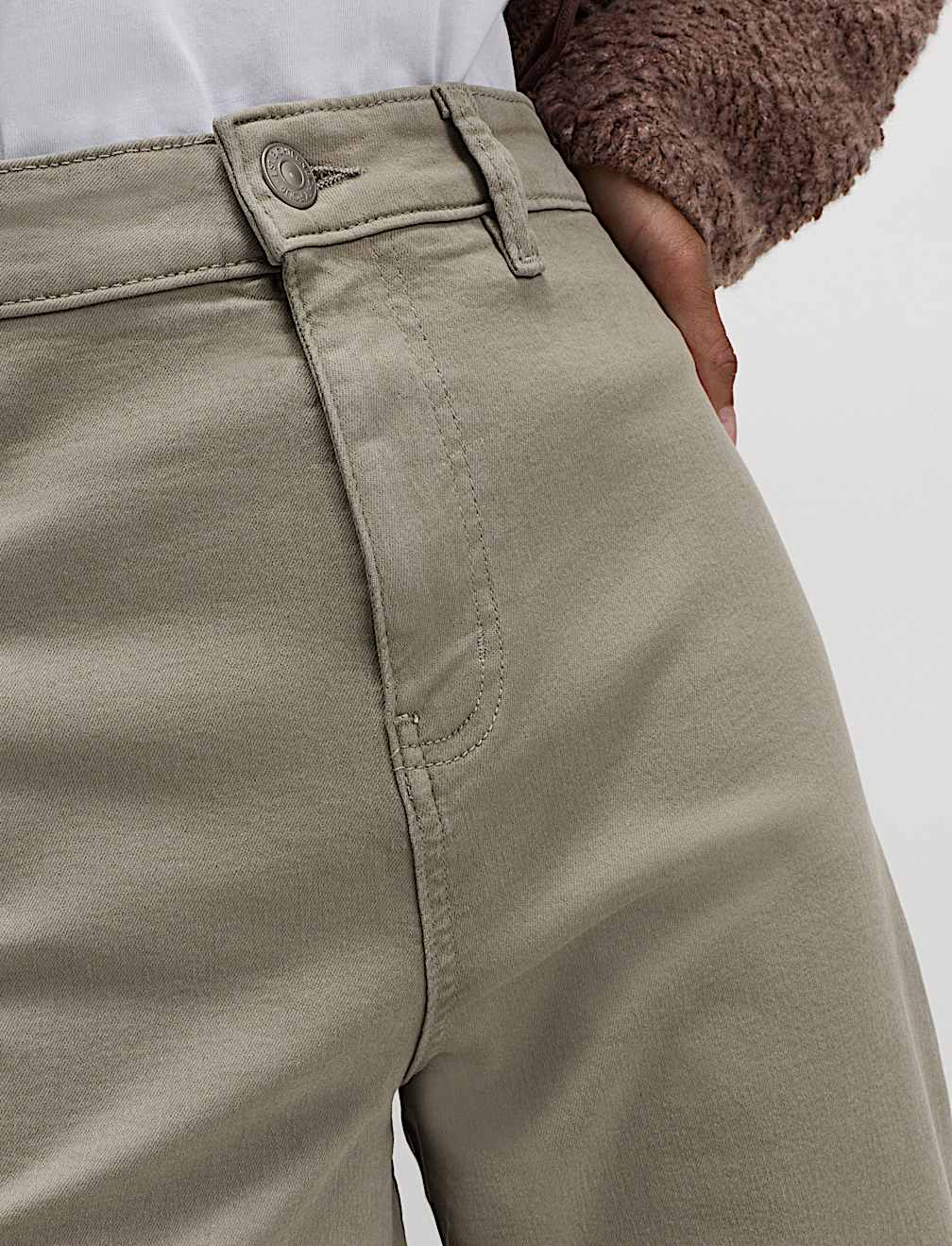 High Waisted Wide Leg Ankle Grazer Jeans