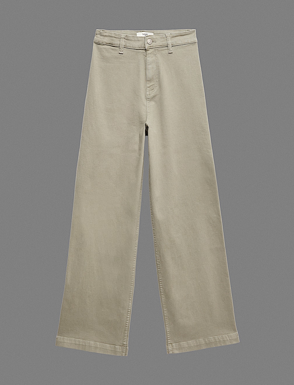 High Waisted Wide Leg Ankle Grazer Jeans