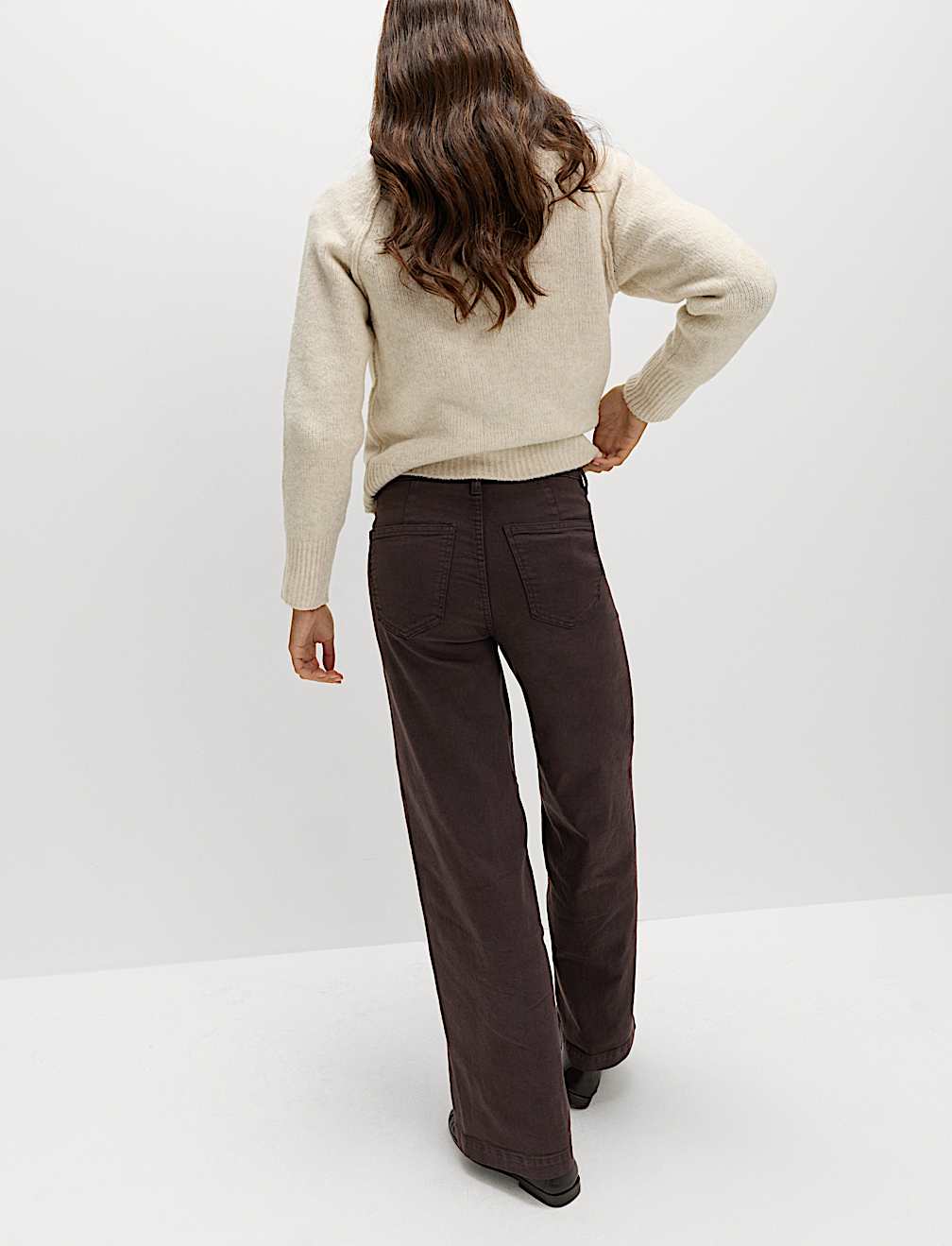 High Waisted Wide Leg Ankle Grazer Jeans