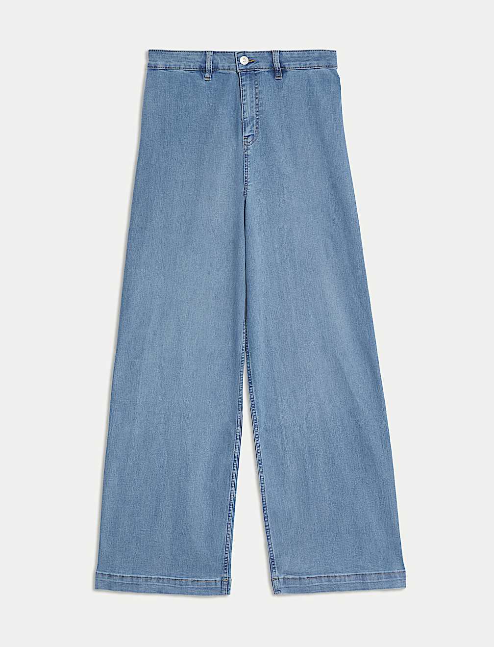 High Waisted Wide Leg Ankle Grazer Jeans