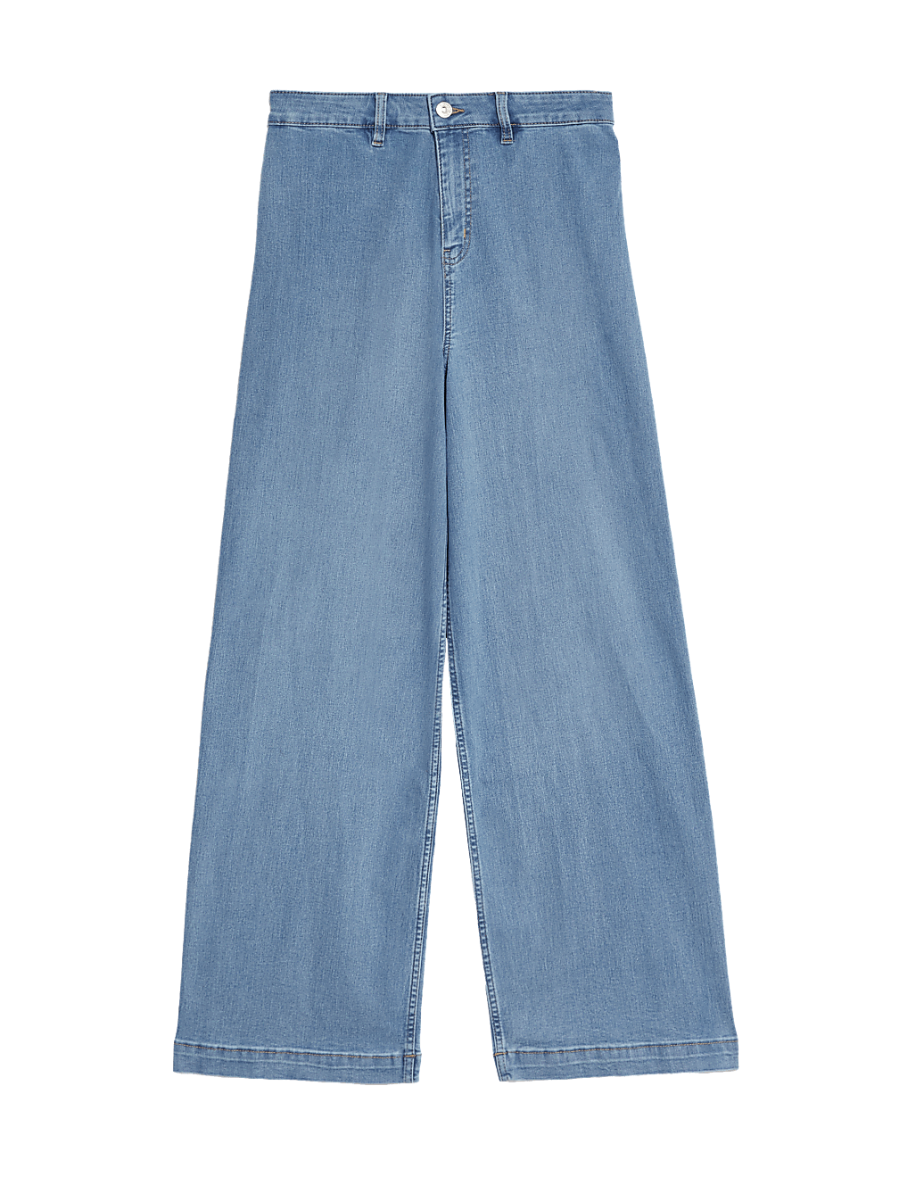 High Waisted Wide Leg Ankle Grazer Jeans