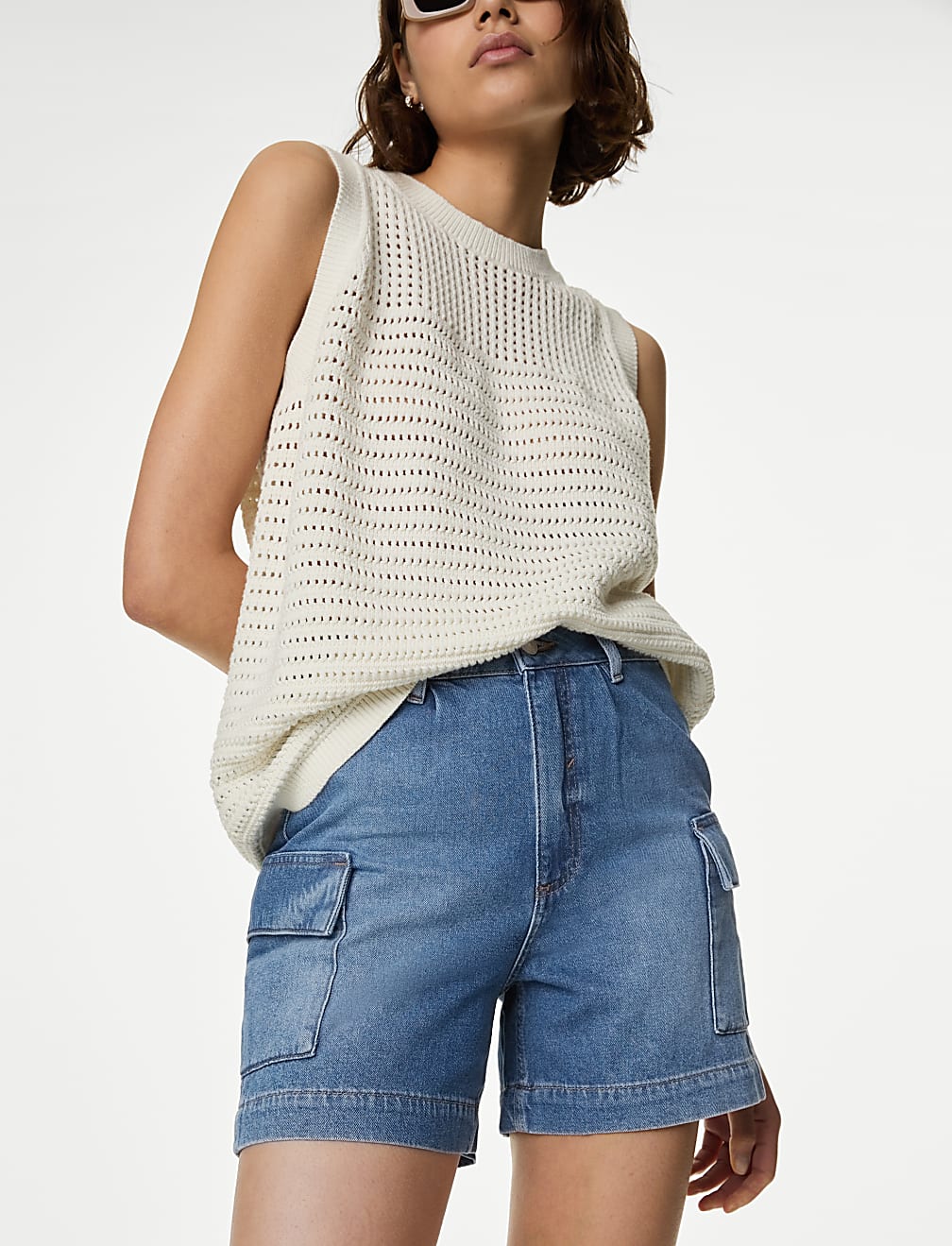 Denim Cargo Shorts