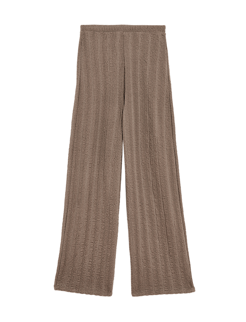 Textured Elasticated Waist Wide Leg Trousers