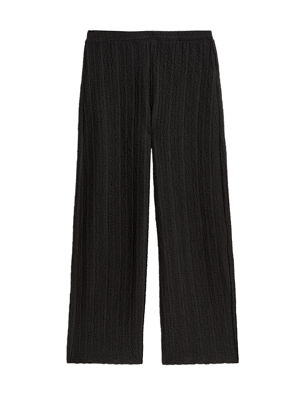 Textured Elasticated Waist Wide Leg Trousers