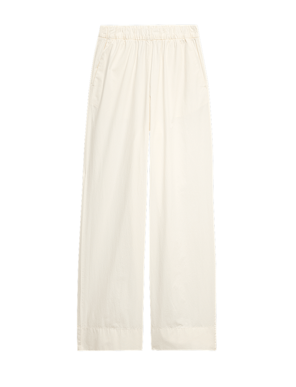 Pure Cotton Poplin Pull On Straight Leg Trousers