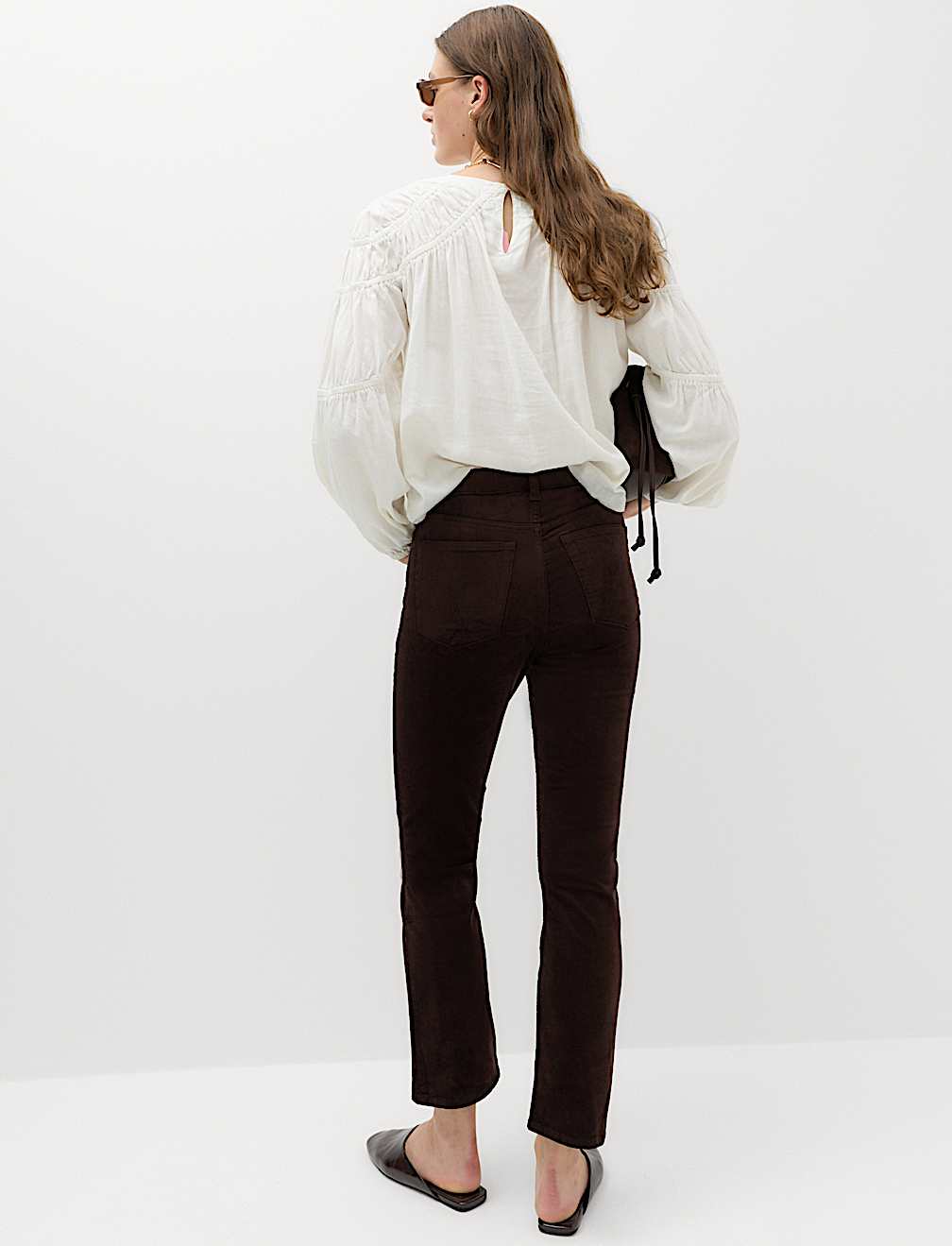 Cord Flare Cropped Trousers