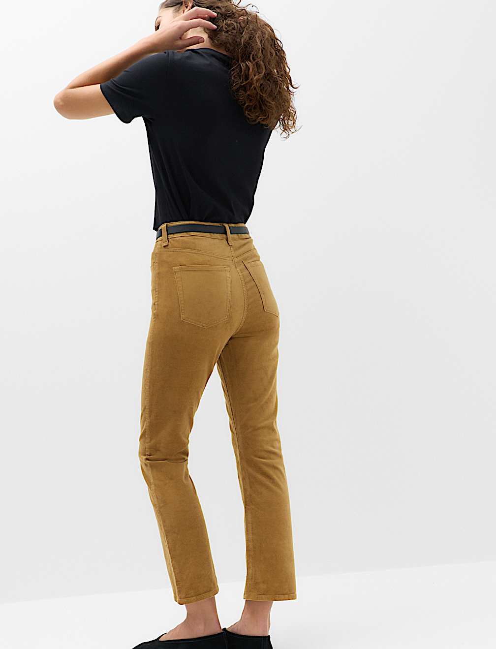 Cord Flare Cropped Trousers