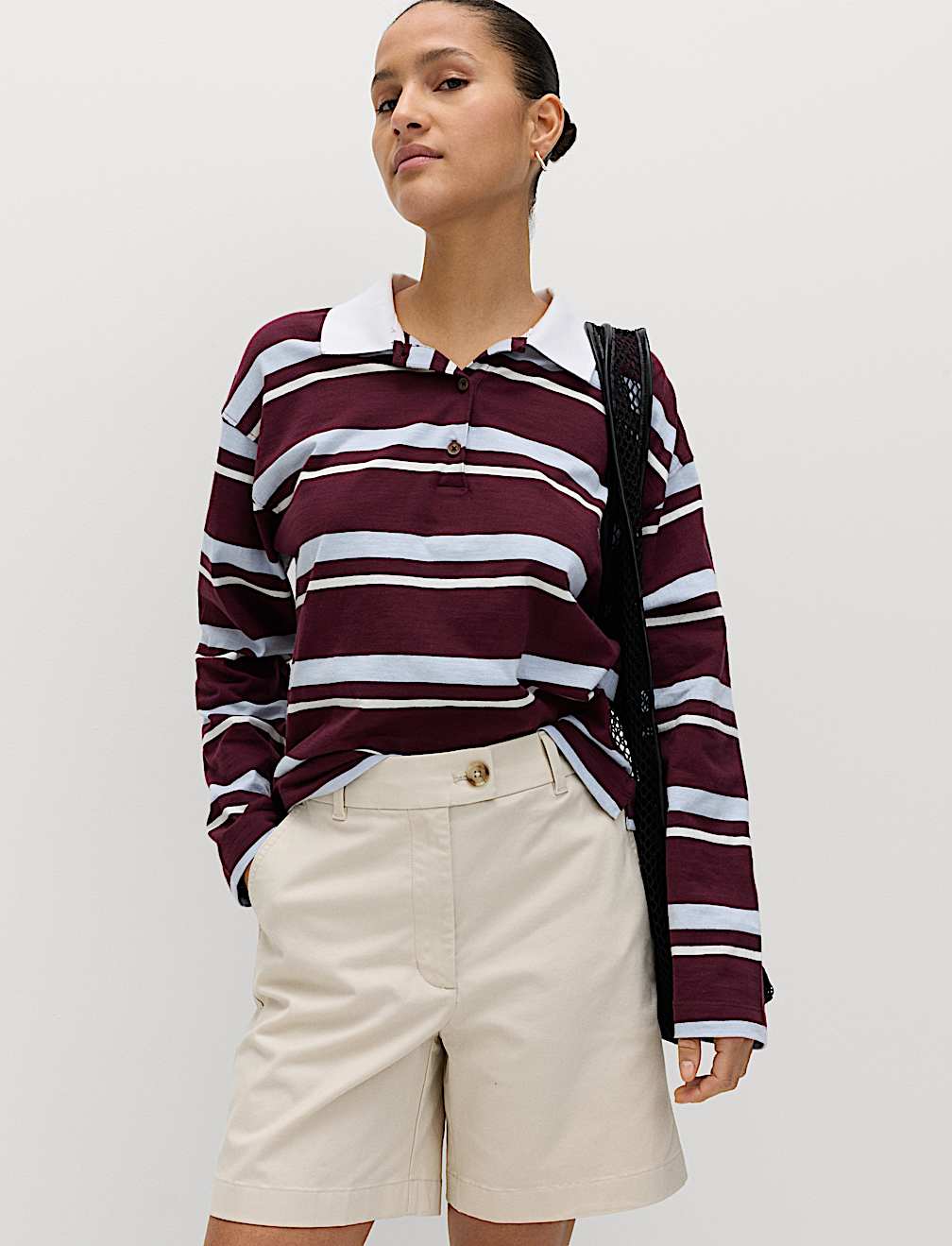 Cotton Rich High Waisted Chino Shorts