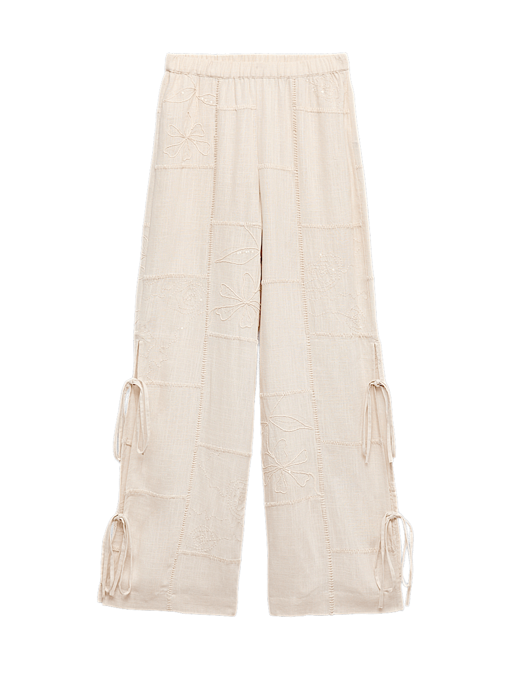 Wide Leg Trousers with Linen
