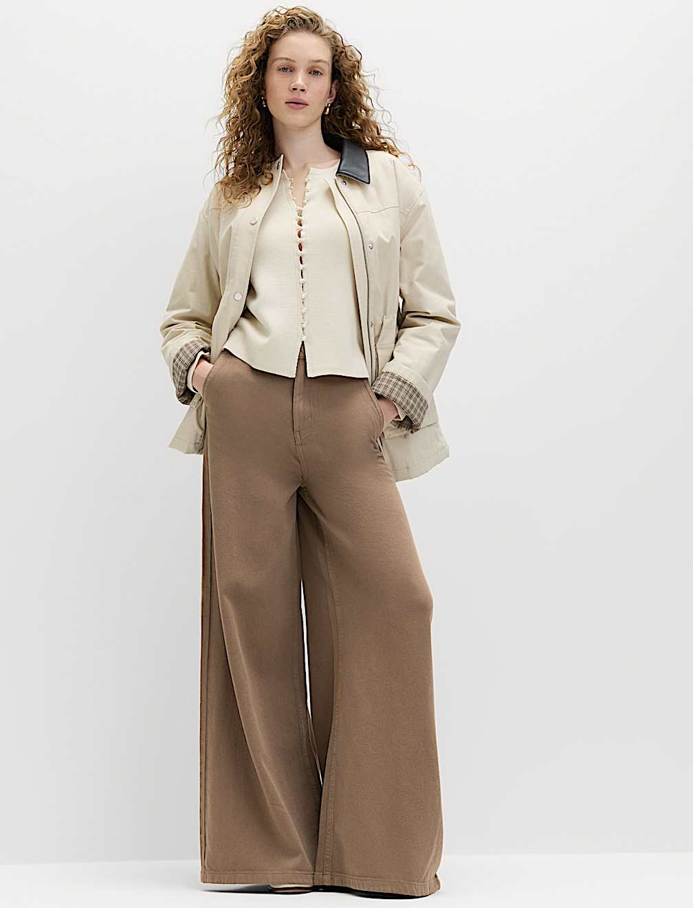 Pure Cotton Palazzo Trousers