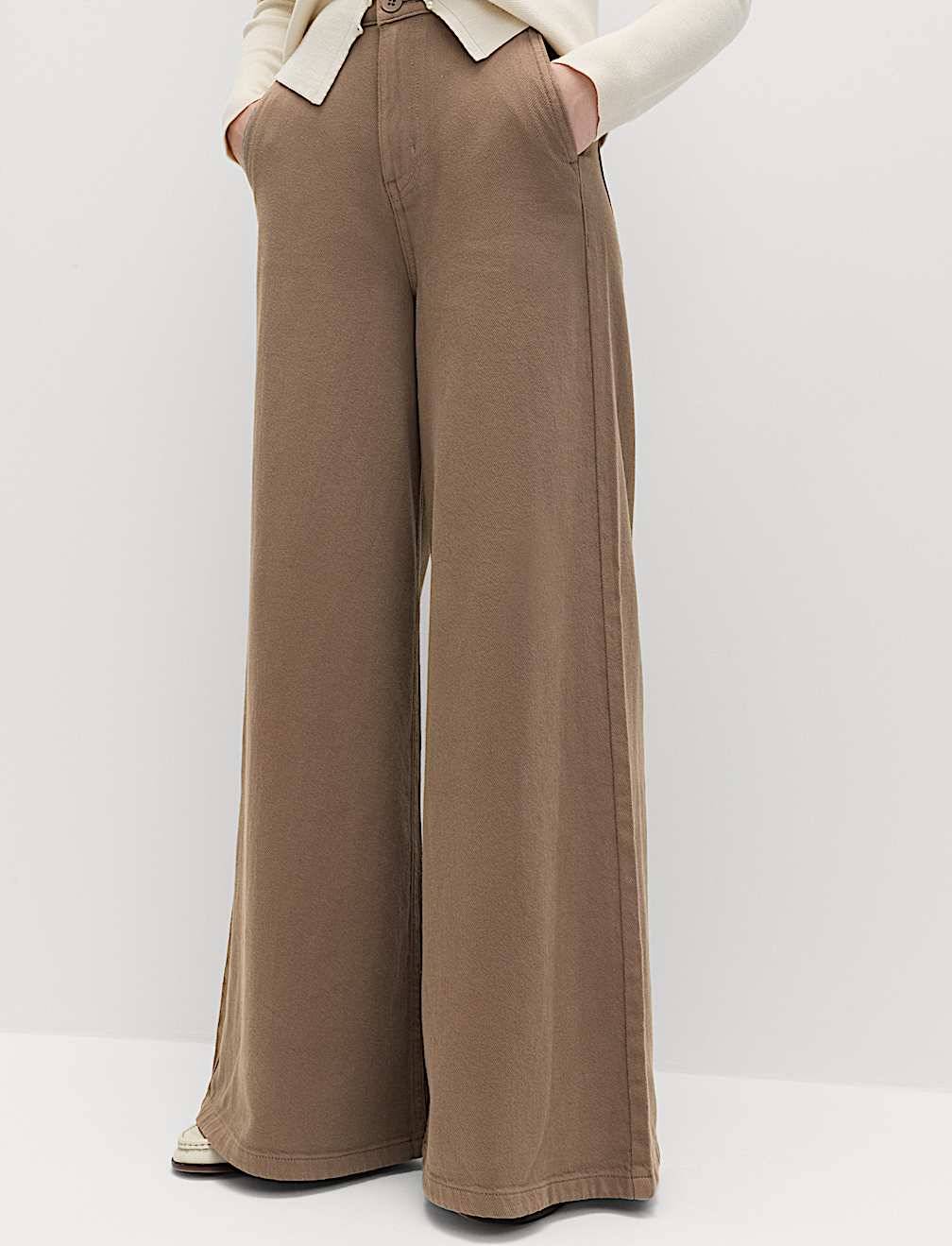 Pure Cotton Palazzo Trousers