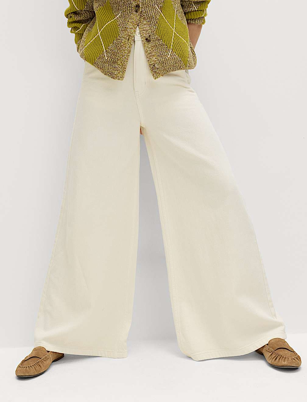 Pure Cotton Palazzo Trousers