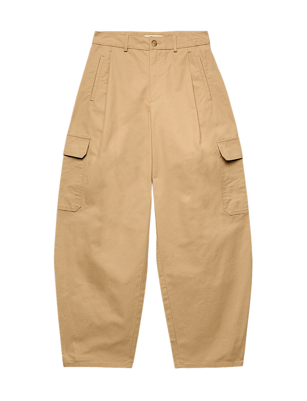 Pure Cotton Cargo Barrel Leg Trousers