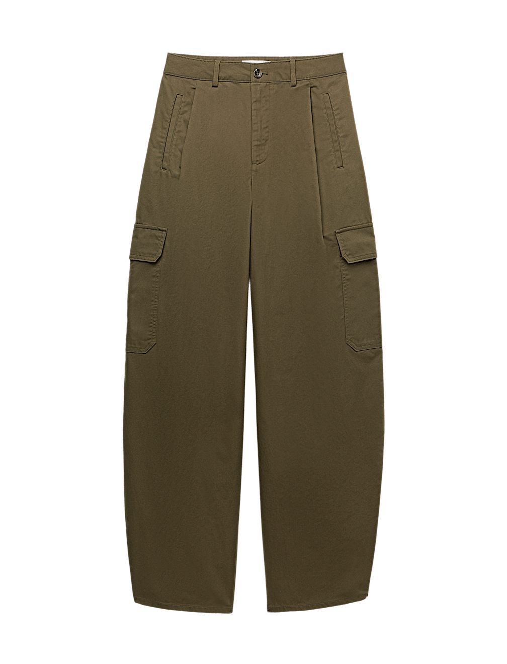 Pure Cotton Cargo Barrel Leg Trousers