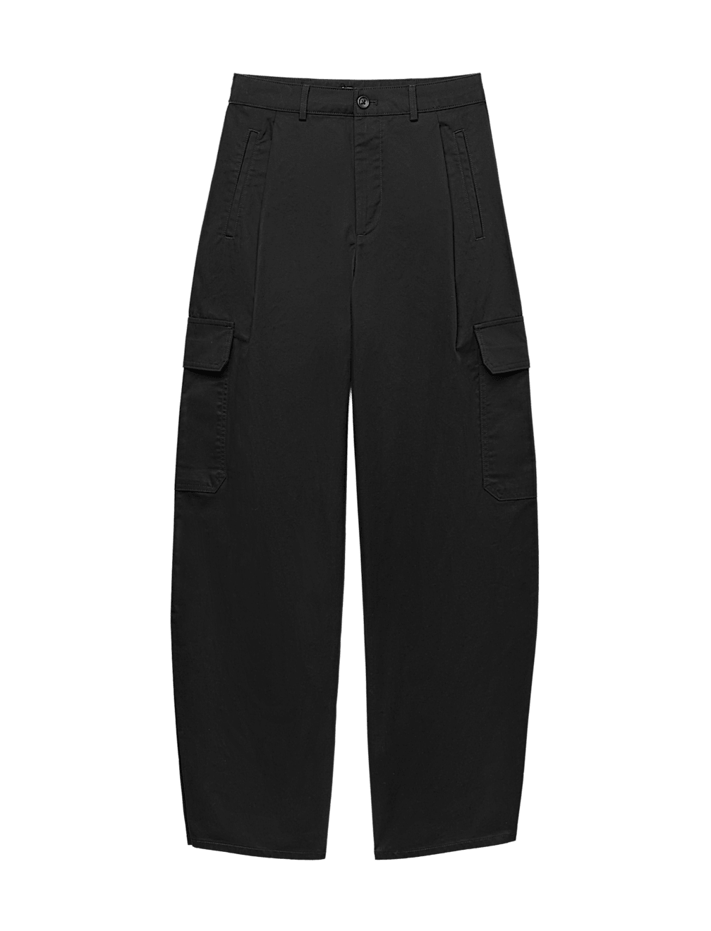 Pure Cotton Cargo Barrel Leg Trousers