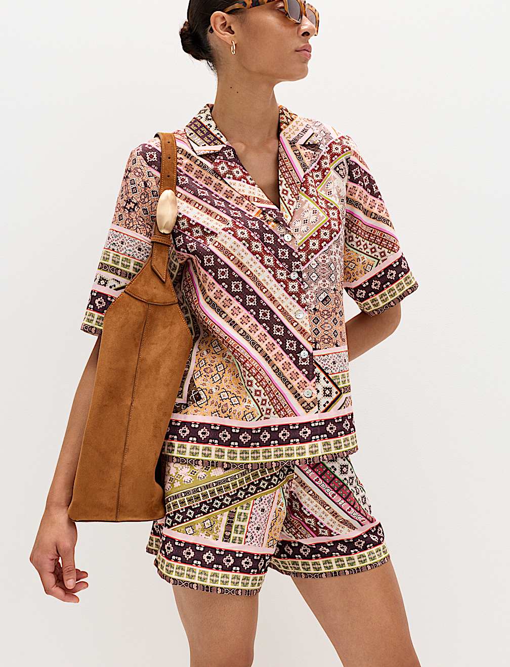 Printed High Waisted Shorts