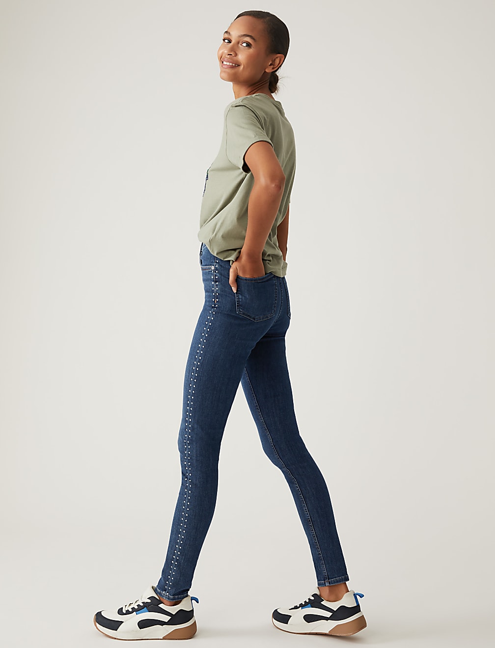 Ivy High Waisted Skinny Ankle Grazer Jeans