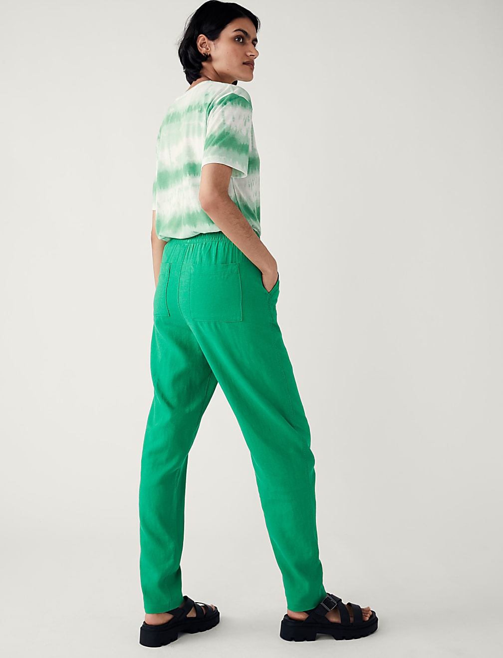 Linen Rich Tapered Trousers