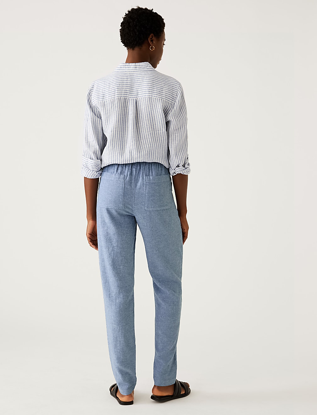 Linen Rich Tapered Trousers