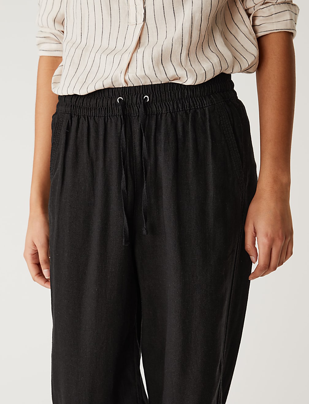 Linen Rich Tapered Trousers