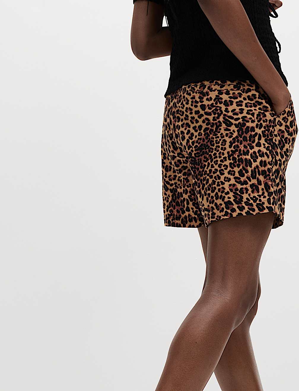 Pure Cotton Printed High Waisted Shorts