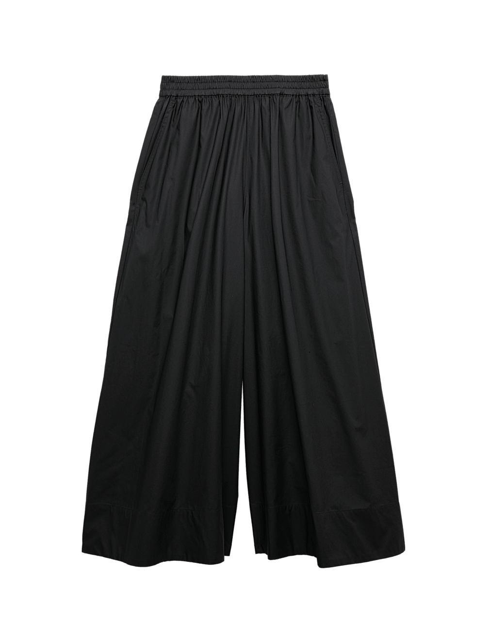 Pure Cotton Cropped Palazzo Trousers