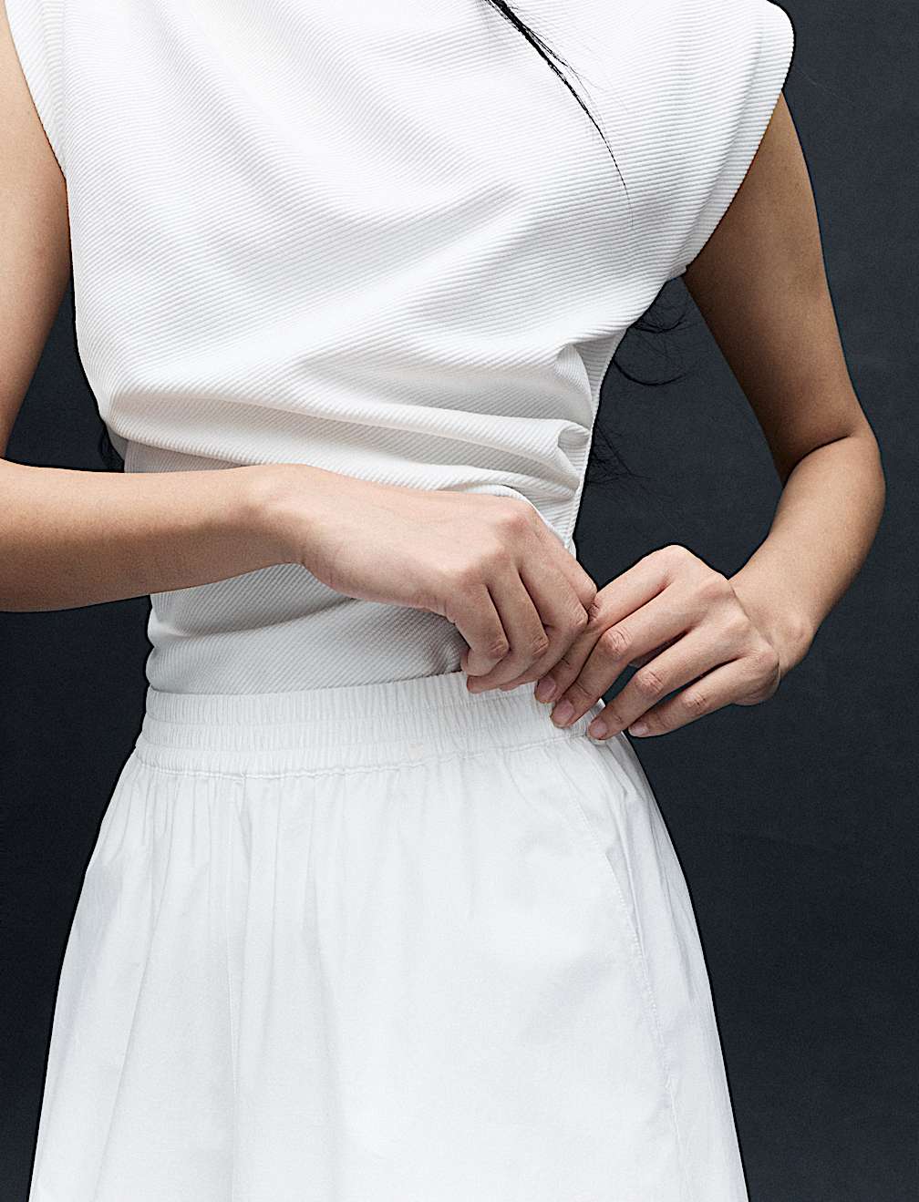 Pure Cotton Cropped Palazzo Trousers